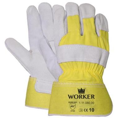 A-kwaliteit splitlederen handschoen, zware kwaliteit (per 12 paar)