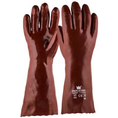 Handschoen PVC rood, 350 mm (per 12 paar)