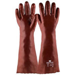Handschoen PVC rood, 450 mm (per 12 paar)